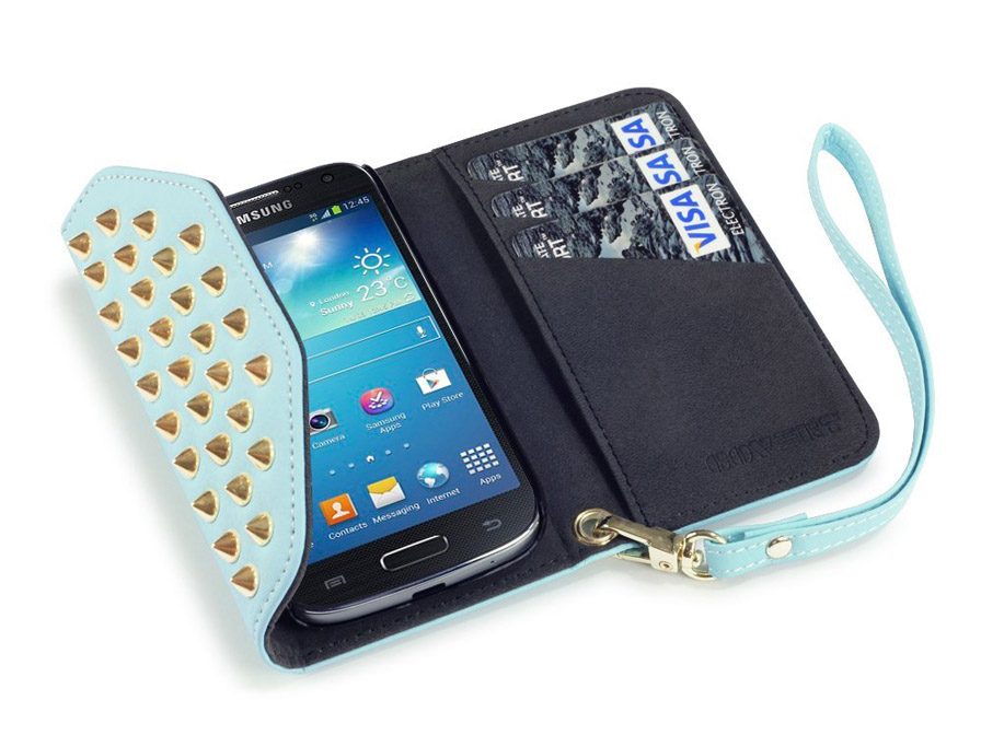 Covert Studded Pastel Trifold Wallet Case Samsung Galaxy S4 Mini