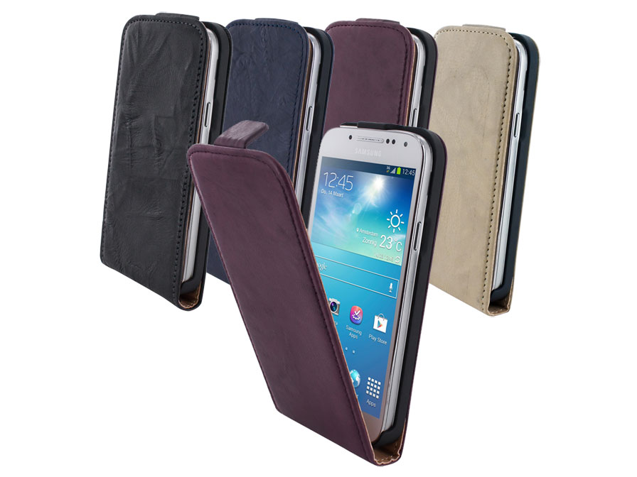 bitter afstand knal Mobiparts Vintage Leren Flip Case voor Samsung Galaxy S4 mini