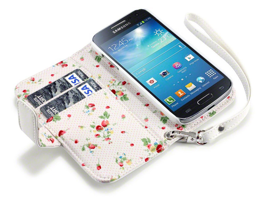CaseBoutique Wallet Case met Bloemmotief Voering Samsung Galaxy S4 Min