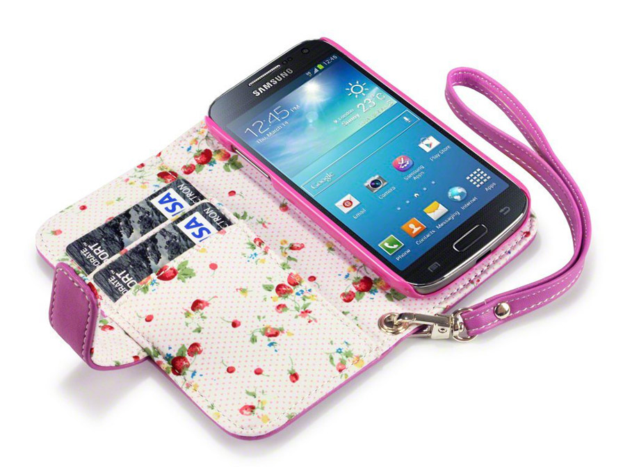 CaseBoutique Wallet Case met Bloemmotief Voering Samsung Galaxy S4 Min