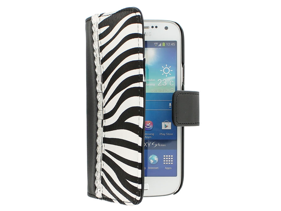 Zebra Elegant Wallet Case - Hoesje voor Samsung Galaxy S4 mini
