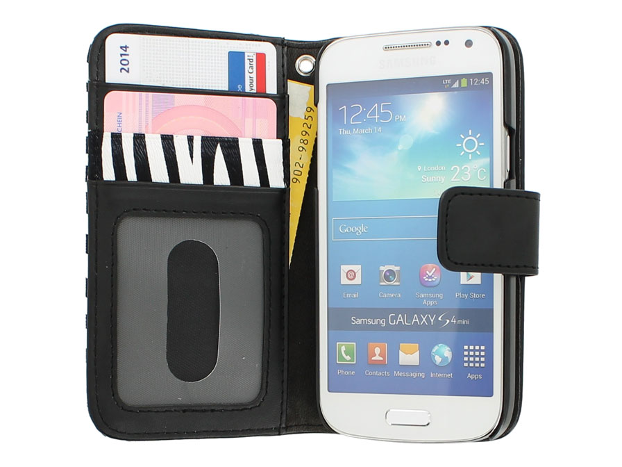 Zebra Elegant Wallet Case - Hoesje voor Samsung Galaxy S4 mini