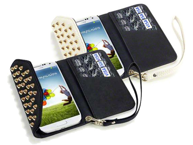 Covert Studded Trifold Wallet Case Hoesje Samsung Galaxy S4 Mini