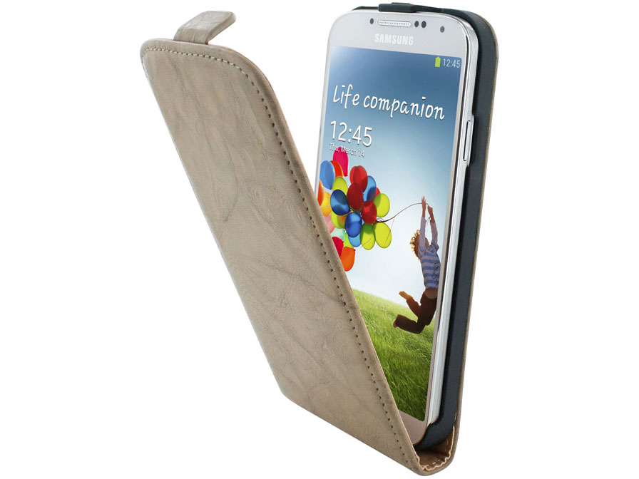 Mobiparts Vintage Leren Flip Case voor Samsung Galaxy S4