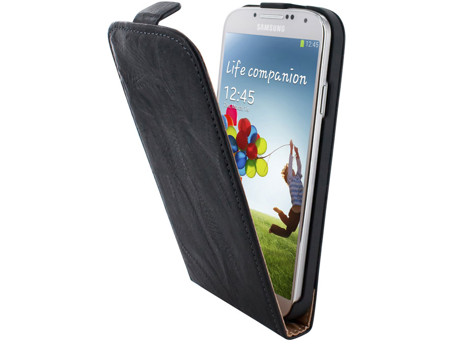 Mobiparts Vintage Leren Flip Case voor Samsung Galaxy S4