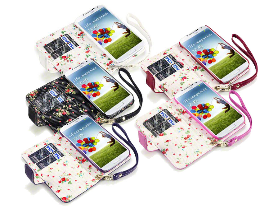 CaseBoutique Wallet Case met Bloemmotief Voering Samsung Galaxy S4 (i9