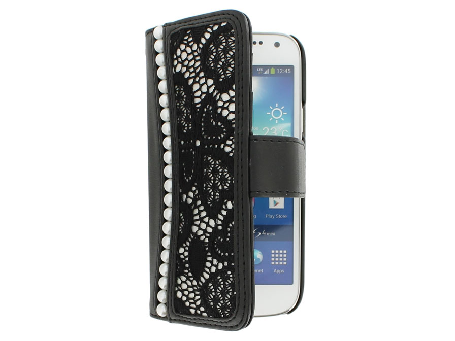 Lace Pearls Wallet Case - Hoesje voor Samsung Galaxy S4