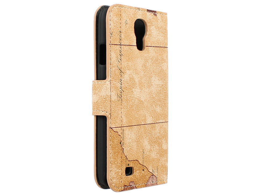 Antique Worldmap Wallet Case - Samsung Galaxy S4 hoesje