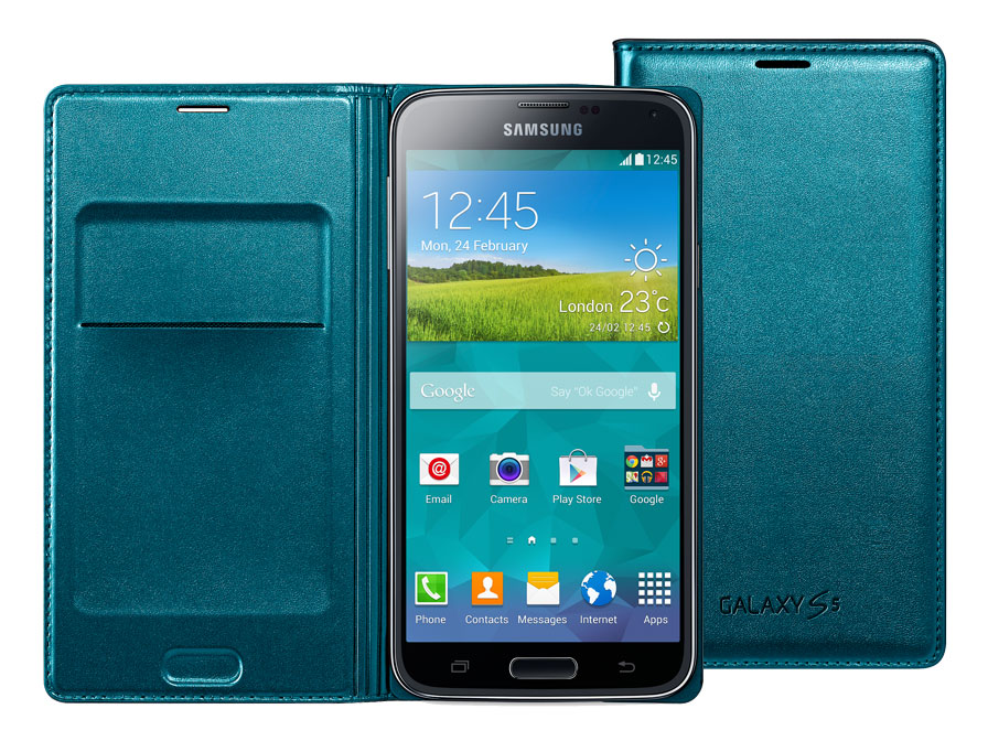 Voorbijgaand vijver video Originele Samsung Galaxy S5 Flip Wallet Hoesje