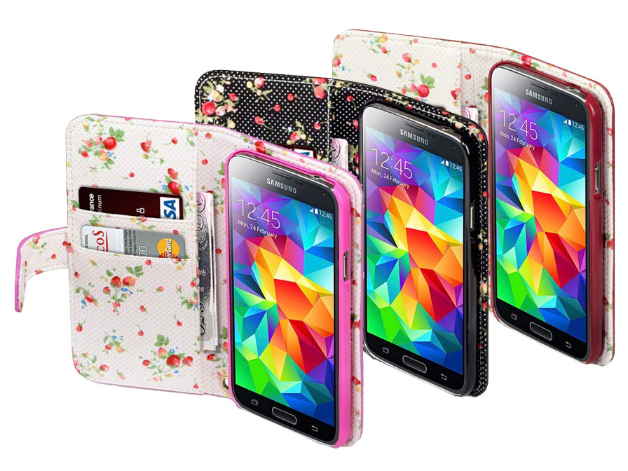 Investeren lip Intrekking CaseBoutique Flower Wallet Case - Hoesje voor Samsung Galaxy S5