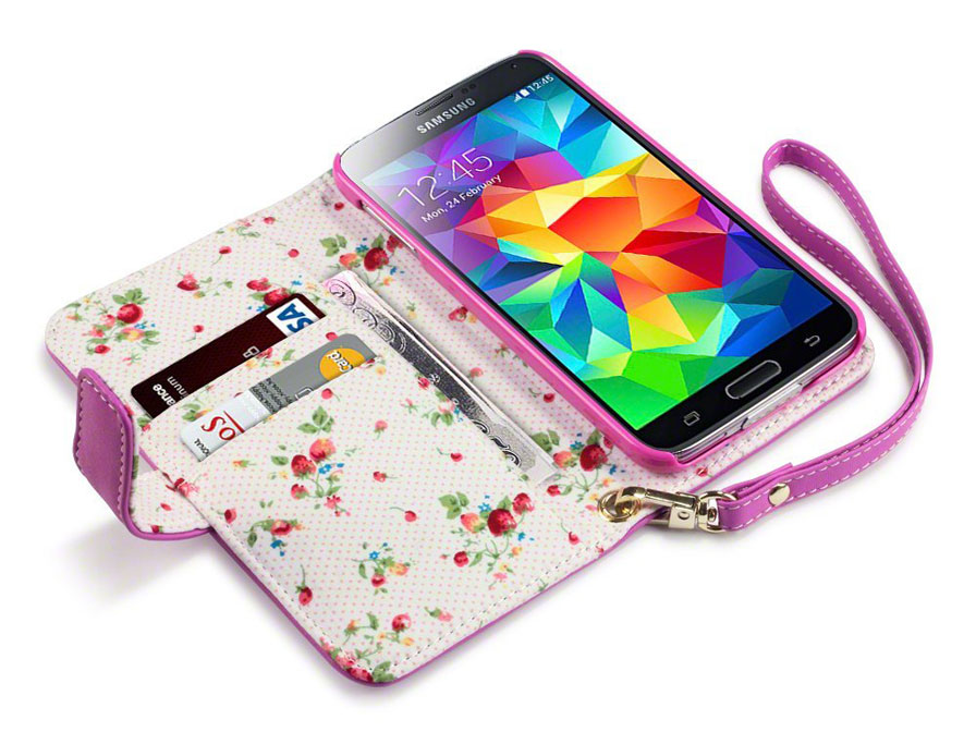 CaseBoutique Flower Wallet Case - Hoesje voor Samsung Galaxy S5