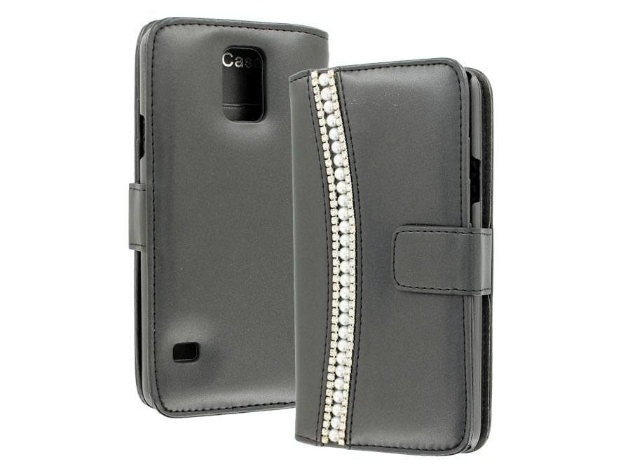 Diamond Pearls Wallet Case - Hoesje voor Samsung Galaxy S5