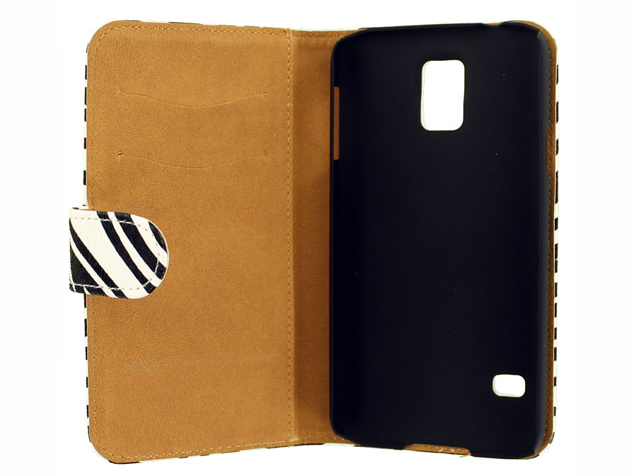 Zebra Book Case - Hoesje voor Samsung Galaxy S5