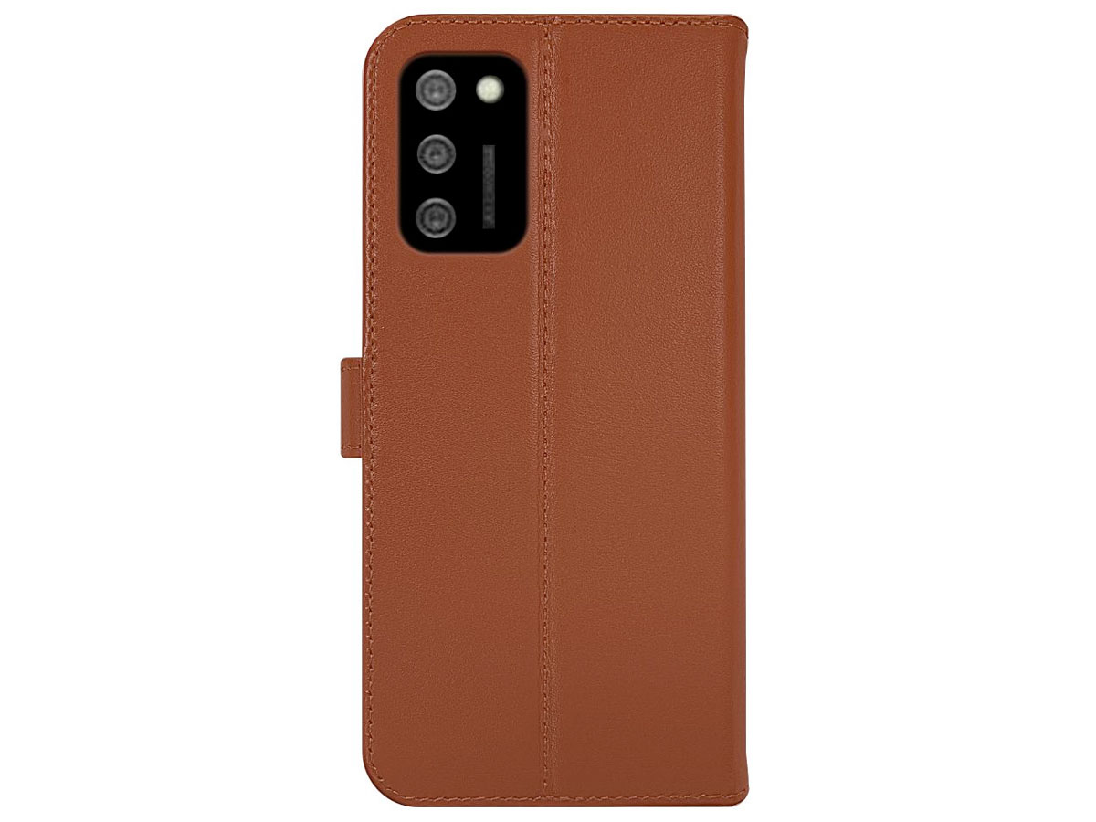 Valenta Leather Bookcase Bruin - Samsung Galaxy A02s hoesje