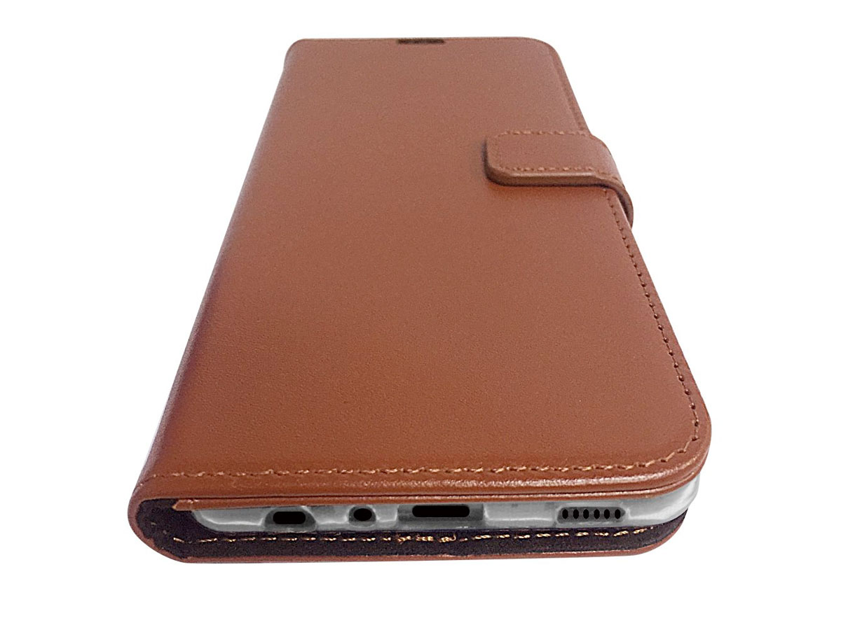 Valenta Leather Bookcase Bruin - Samsung Galaxy A02s hoesje