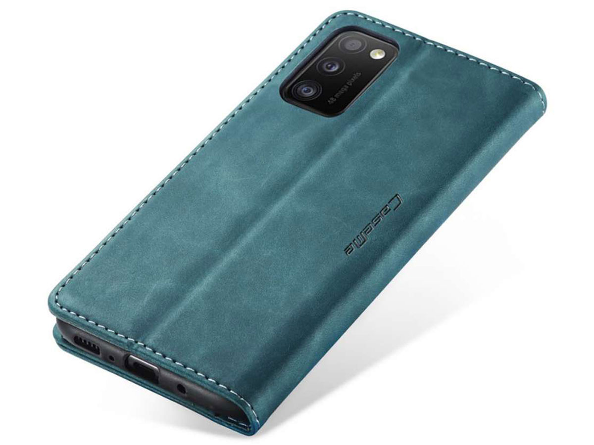 CaseMe Vintage BookCase Blauw - Samsung Galaxy A03s hoesje