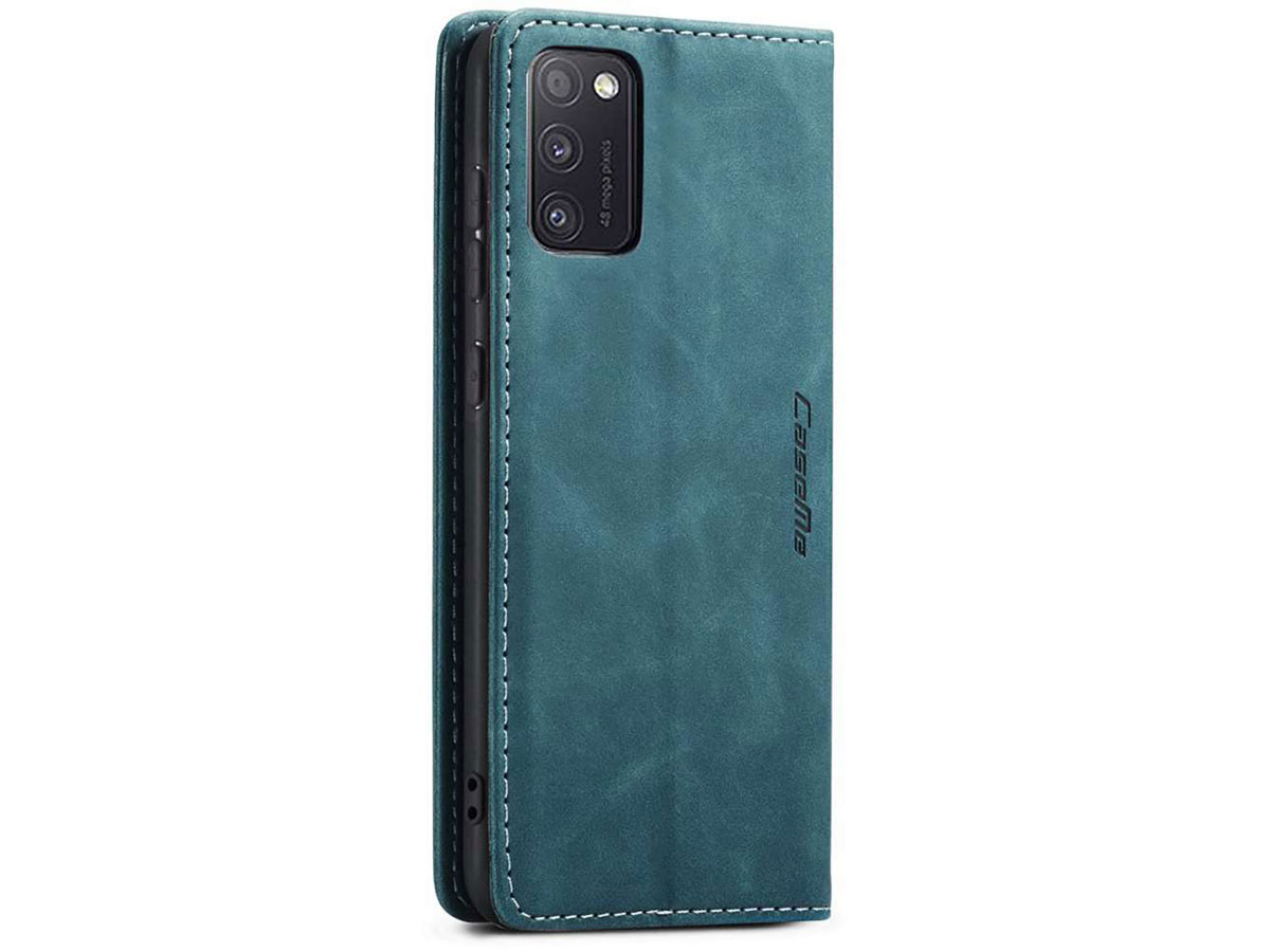 CaseMe Vintage BookCase Blauw - Samsung Galaxy A03s hoesje