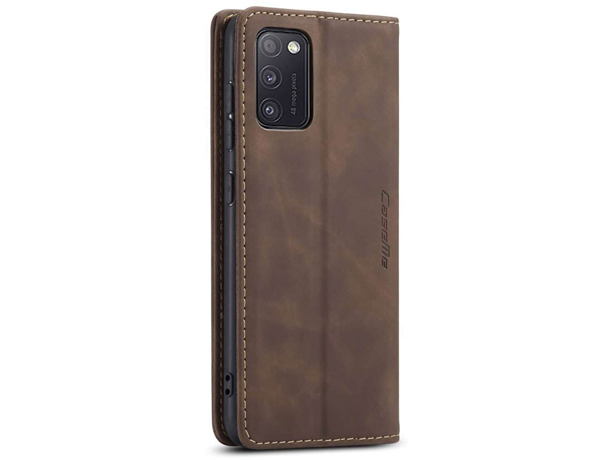 CaseMe Vintage BookCase Bruin - Samsung Galaxy A03s hoesje