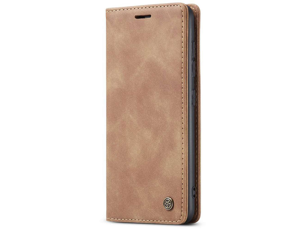 CaseMe Vintage BookCase Tan - Samsung Galaxy A03s hoesje