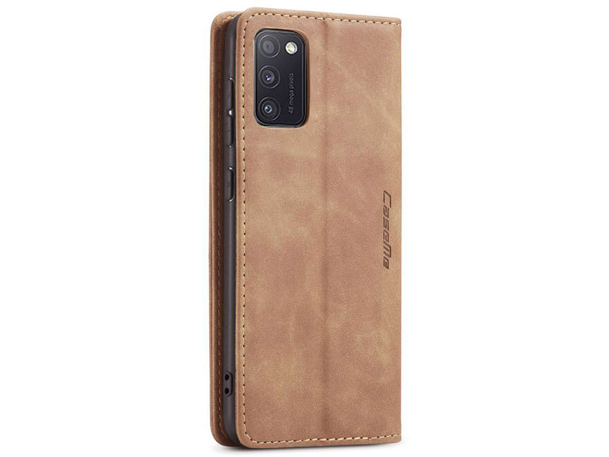 CaseMe Vintage BookCase Tan - Samsung Galaxy A03s hoesje