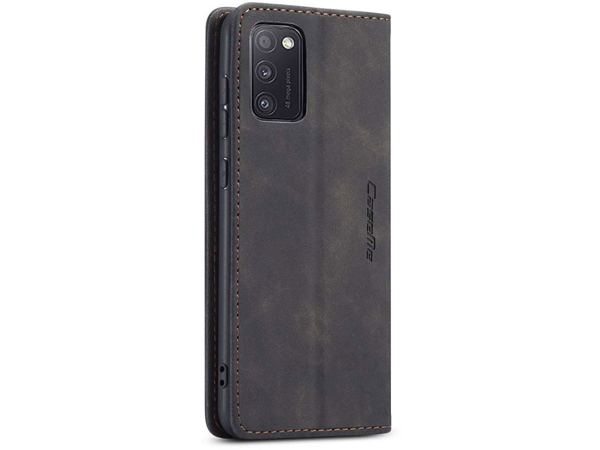 CaseMe Vintage BookCase Zwart - Samsung Galaxy A03s hoesje