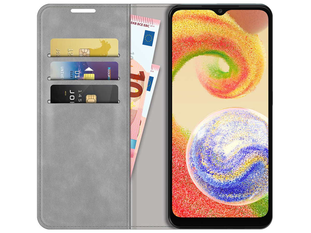 Just in Case Slim Wallet Case Grijs - Samsung Galaxy A04 hoesje