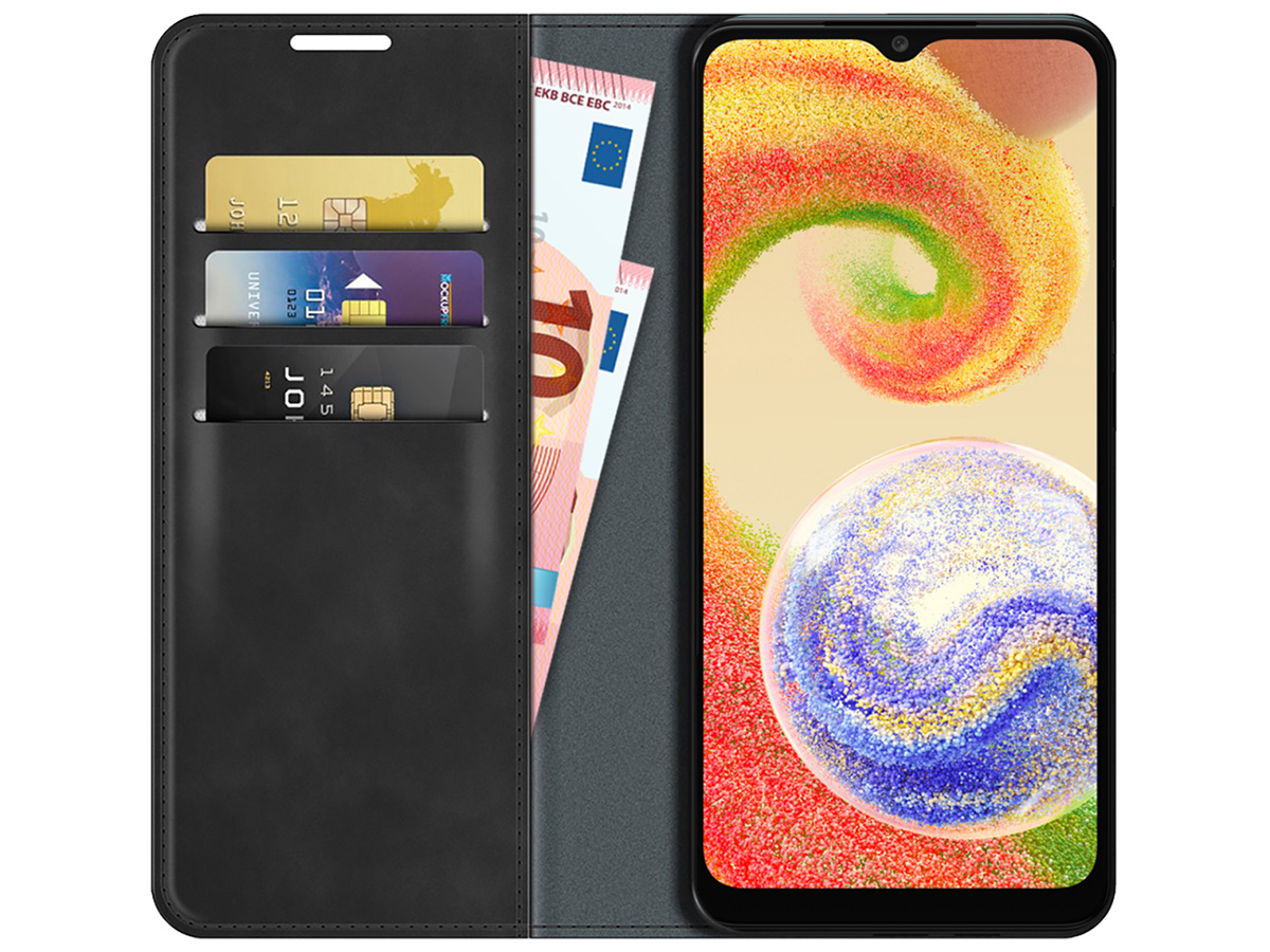 Just in Case Slim Wallet Case Zwart - Samsung Galaxy A04 hoesje