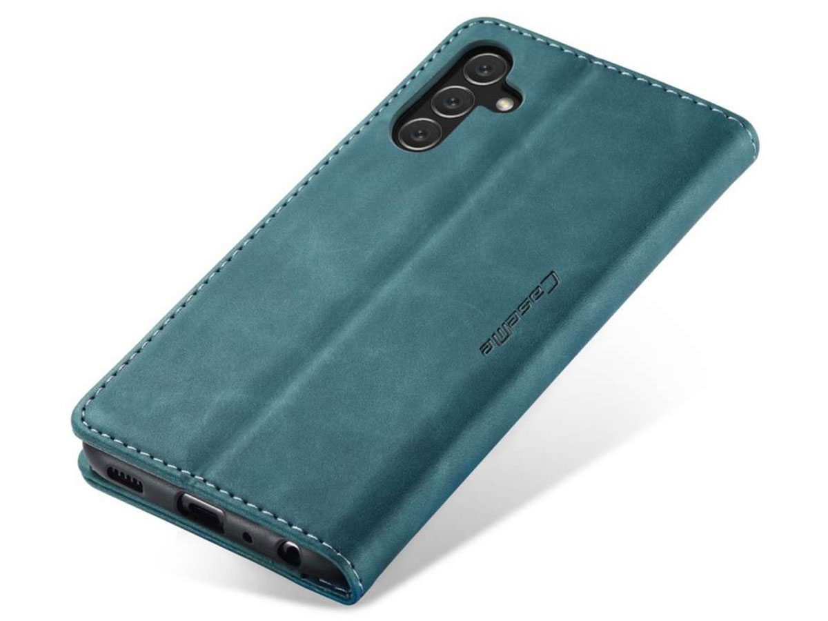 CaseMania Vintage Slim Bookcase Blauw - Samsung Galaxy A04s hoesje