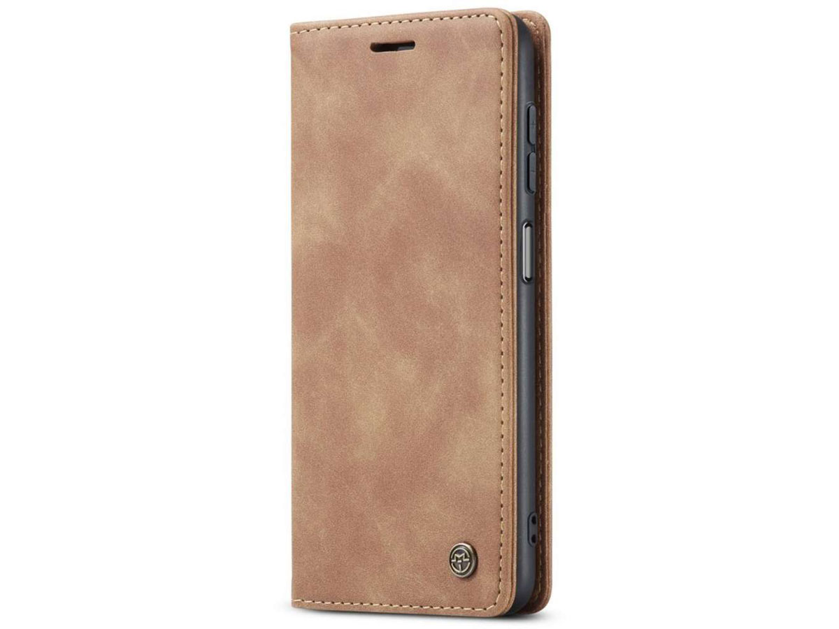 CaseMe Vintage BookCase Tan - Samsung Galaxy A04s hoesje