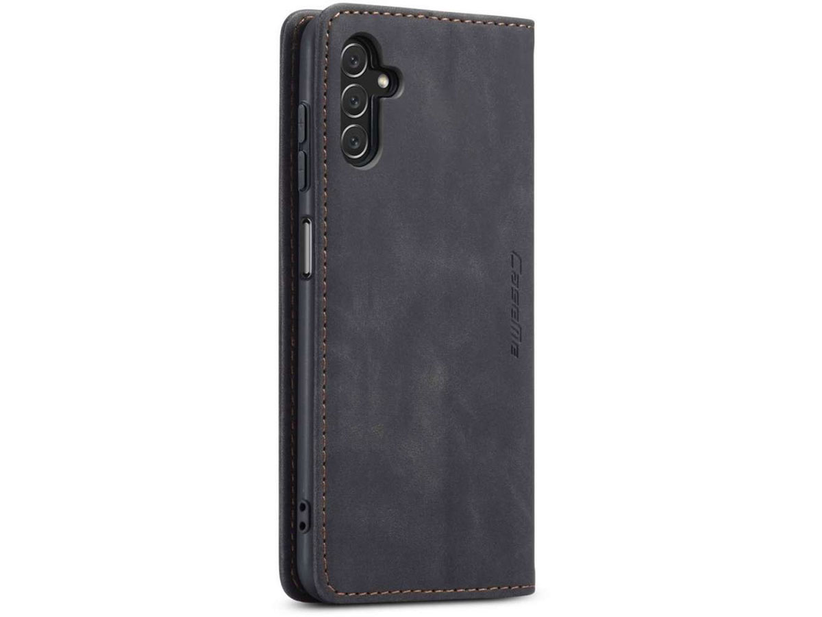 CaseMania Vintage Slim Bookcase Zwart - Samsung Galaxy A04s hoesje