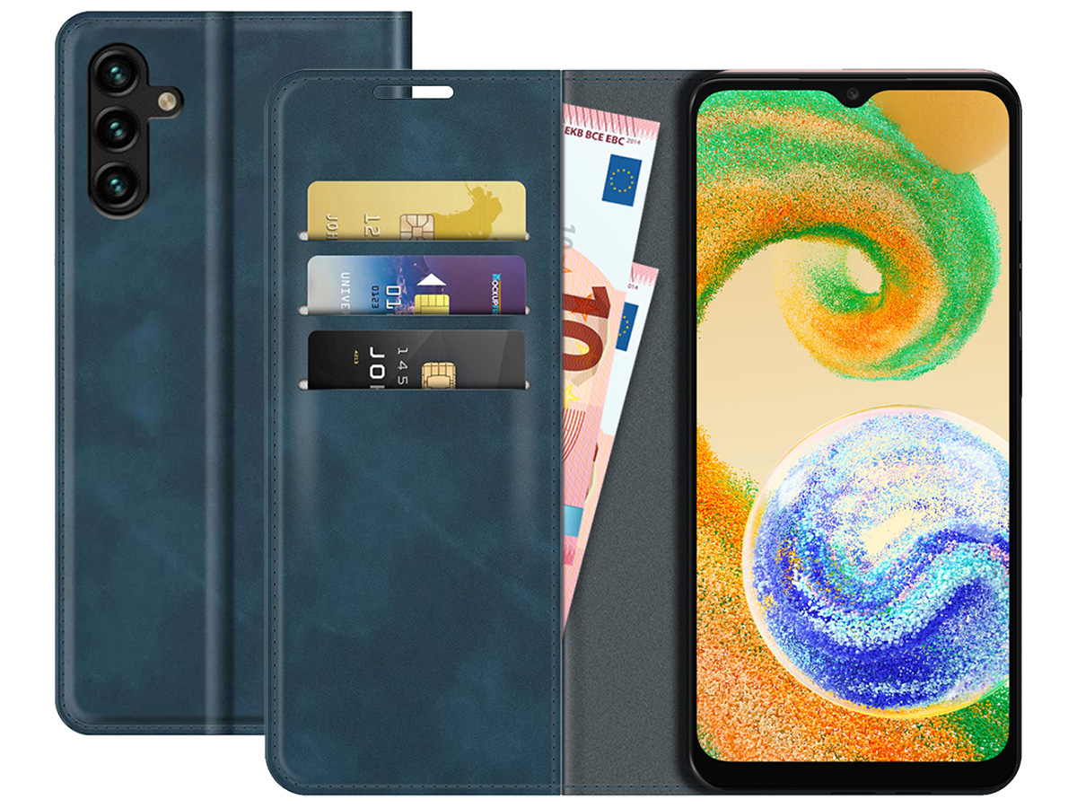 Just in Case Slim Wallet Case Blauw - Samsung Galaxy A04s hoesje