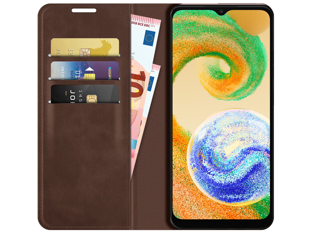 Just in Case Slim Wallet Case Bruin - Samsung Galaxy A04s hoesje