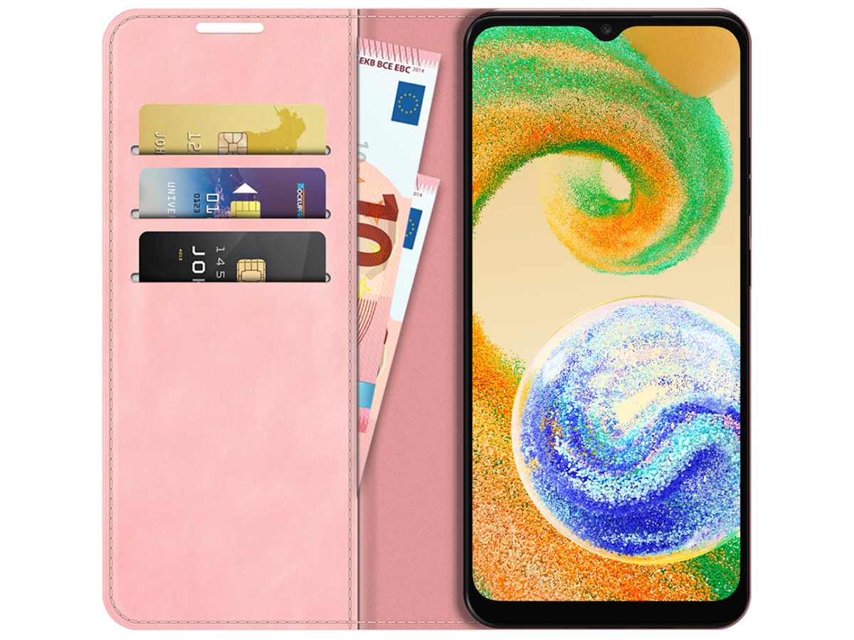 Just in Case Slim Wallet Case Roze - Samsung Galaxy A04s hoesje