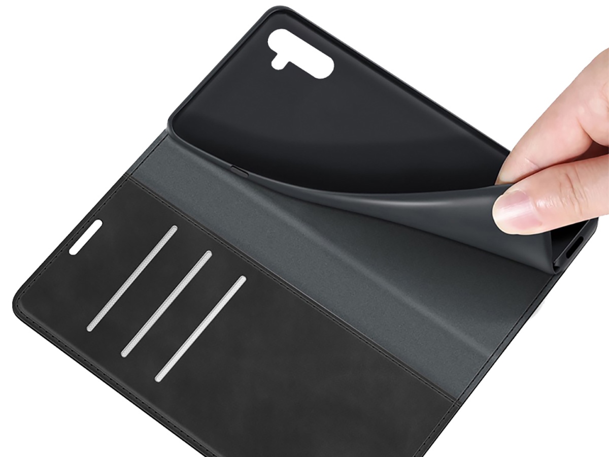 Just in Case Slim Wallet Case Zwart - Samsung Galaxy A04s hoesje