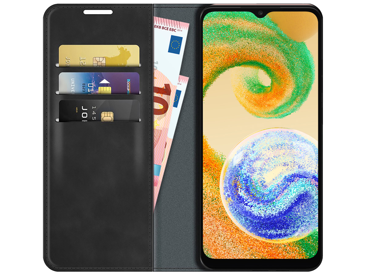 Just in Case Slim Wallet Case Zwart - Samsung Galaxy A04s hoesje