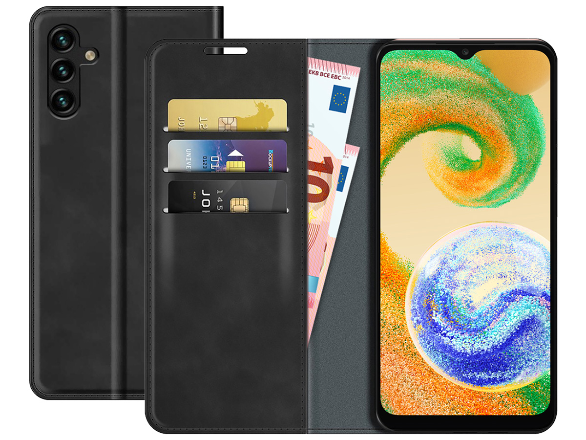 Just in Case Slim Wallet Case Zwart - Samsung Galaxy A04s hoesje