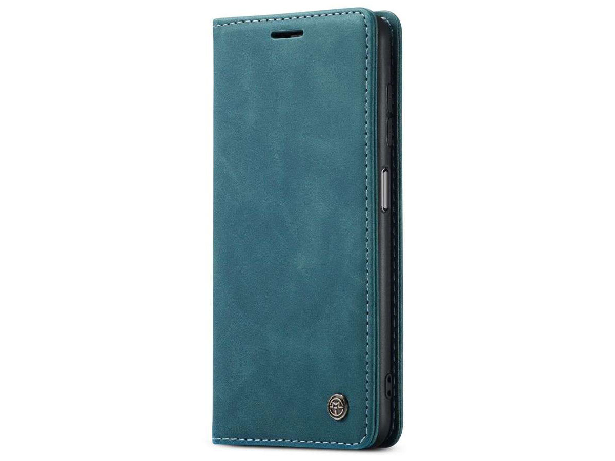 CaseMe Vintage BookCase Blauw - Samsung Galaxy A12 hoesje