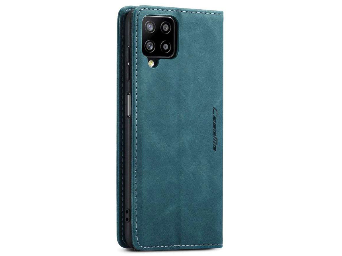 CaseMe Vintage BookCase Blauw - Samsung Galaxy A12 hoesje