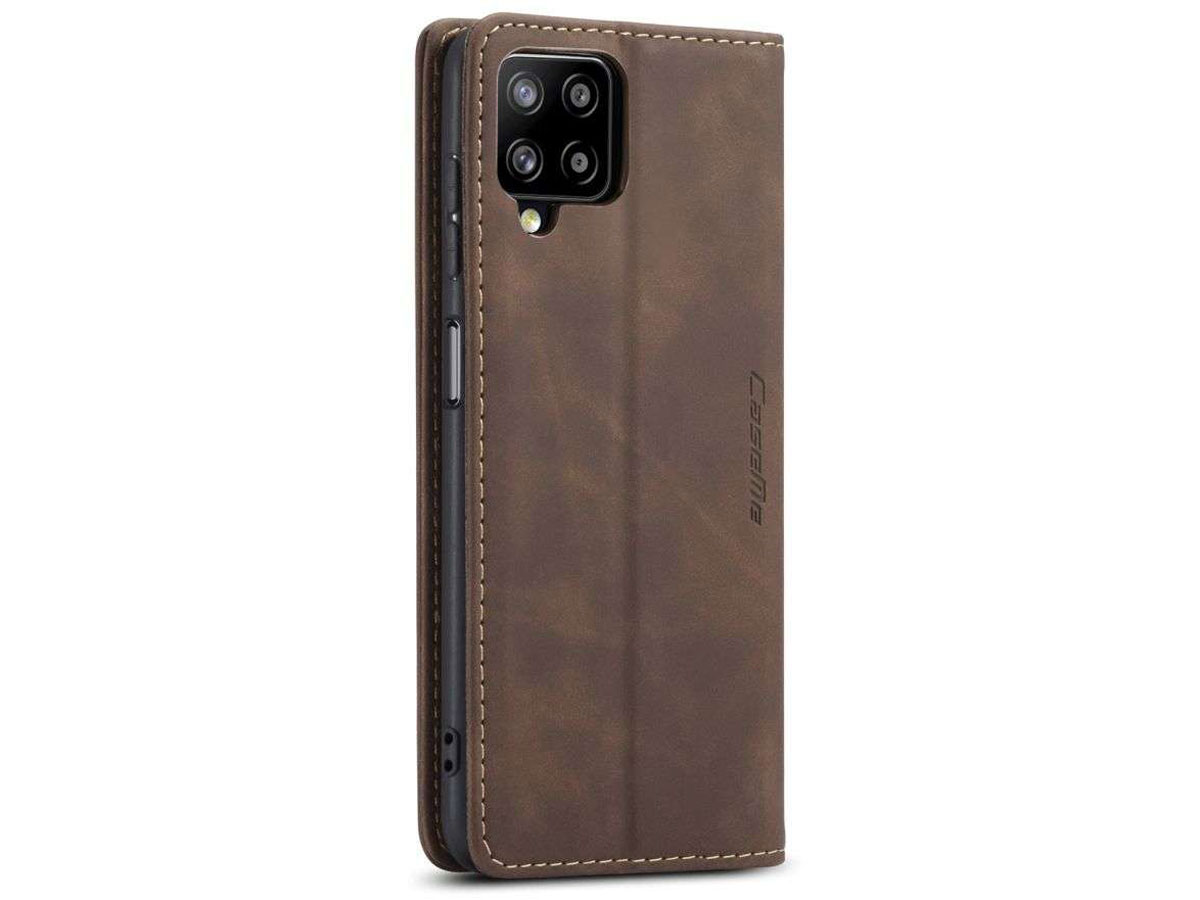 CaseMe Vintage BookCase Bruin - Samsung Galaxy A12 hoesje