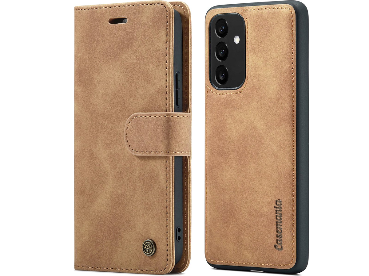 CaseMania 2in1 Magnetic Bookcase Cognac - Samsung Galaxy A14 5G Hoesje