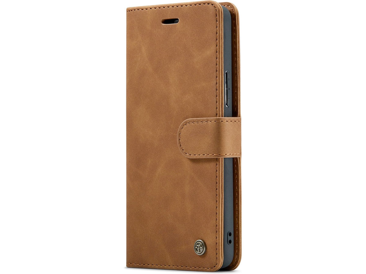CaseMania 2in1 Magnetic Bookcase Cognac - Samsung Galaxy A14 5G Hoesje