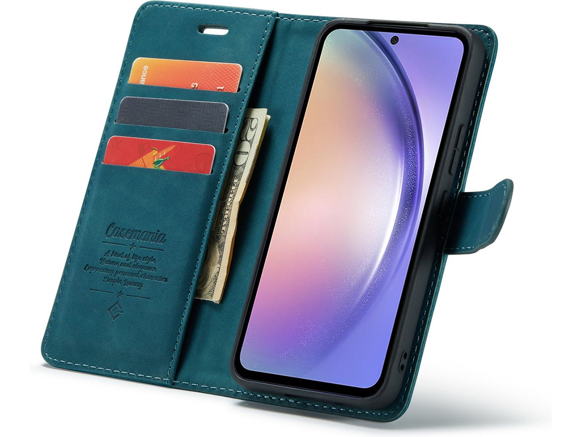 CaseMe 2in1 Magnetic Bookcase Groen - Samsung Galaxy A14 5G Hoesje