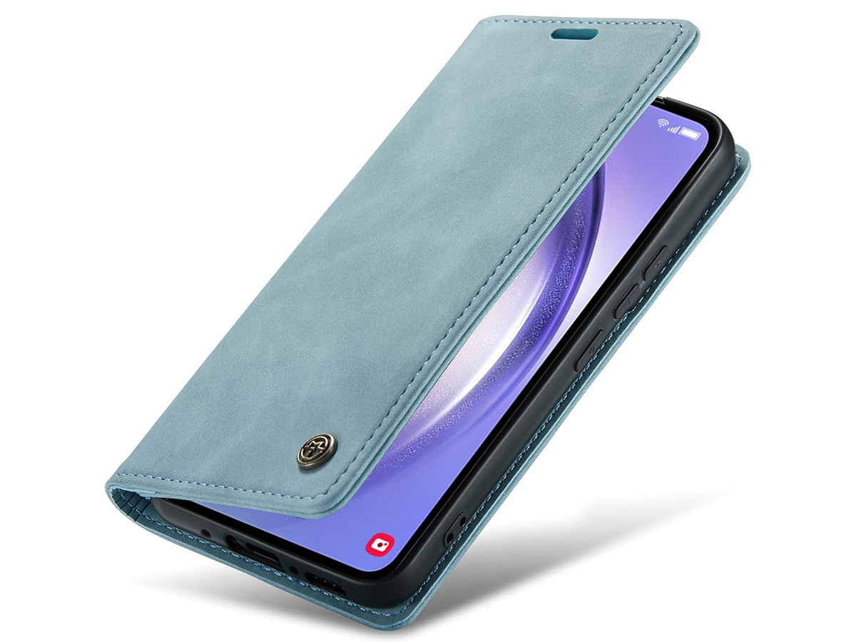 CaseMe Vintage BookCase Aqua - Samsung Galaxy A14 5G hoesje