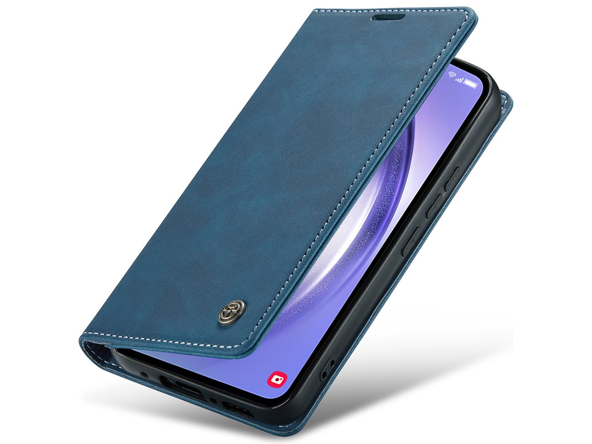 CaseMe Vintage BookCase Donkerblauw - Samsung Galaxy A14 5G hoesje