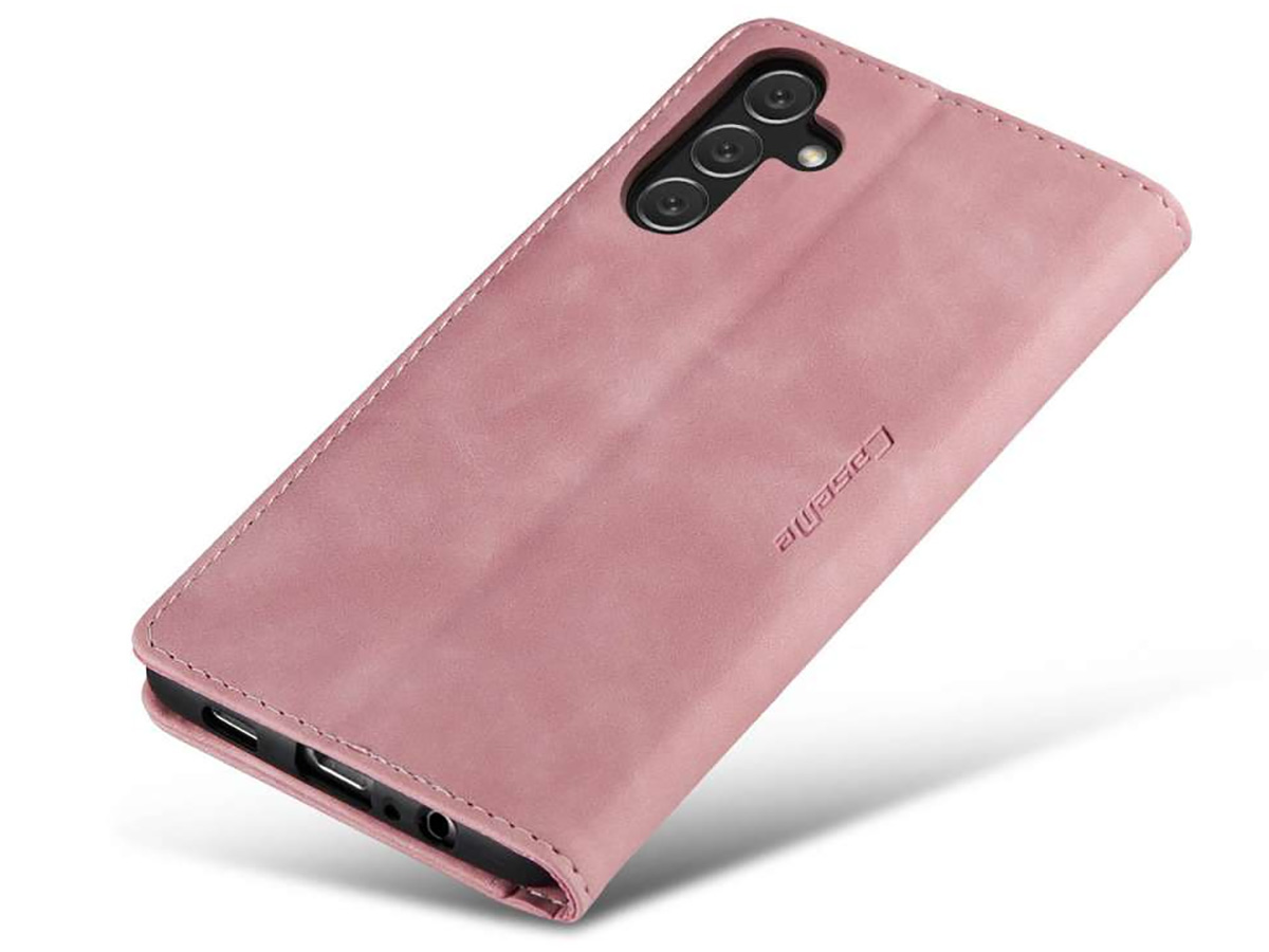 CaseMe Vintage BookCase Roze - Samsung Galaxy A14 5G hoesje