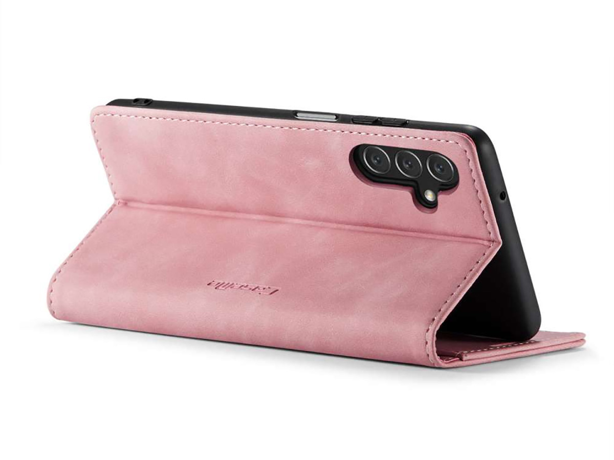 CaseMe Vintage BookCase Roze - Samsung Galaxy A14 5G hoesje