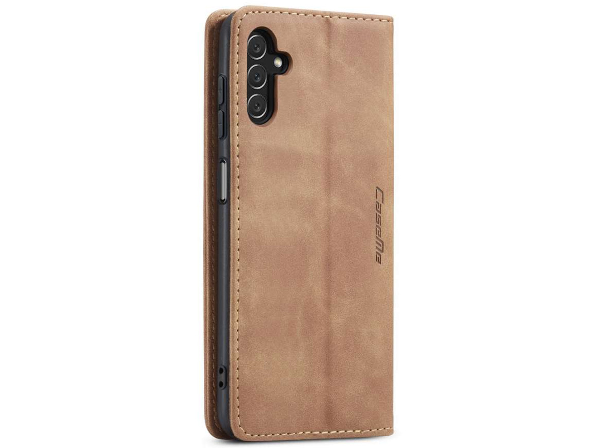 CaseMania Vintage Slim Bookcase Tan - Samsung Galaxy A14 5G hoesje