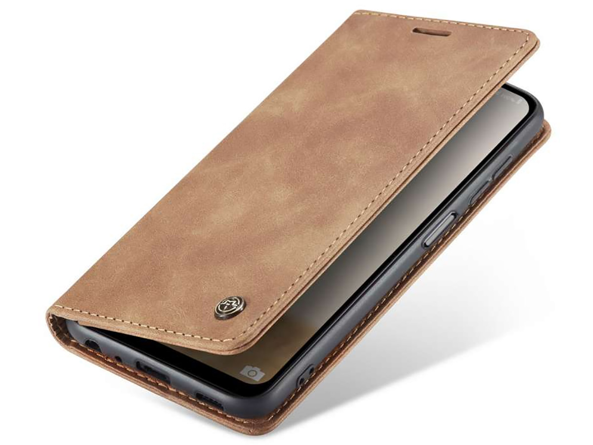 CaseMania Vintage Slim Bookcase Tan - Samsung Galaxy A14 5G hoesje