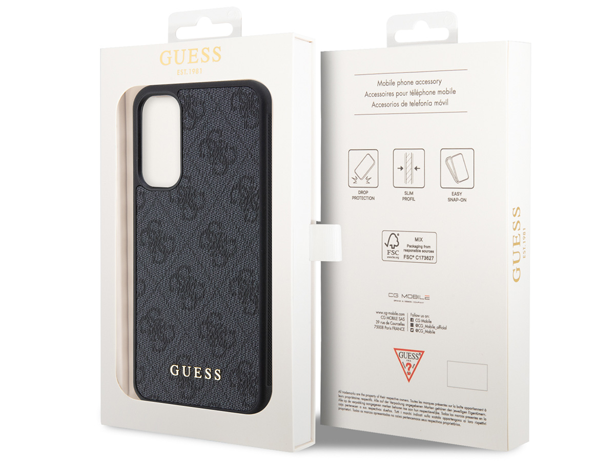 Guess 4G Monogram Case Grijs - Samsung Galaxy A14 hoesje