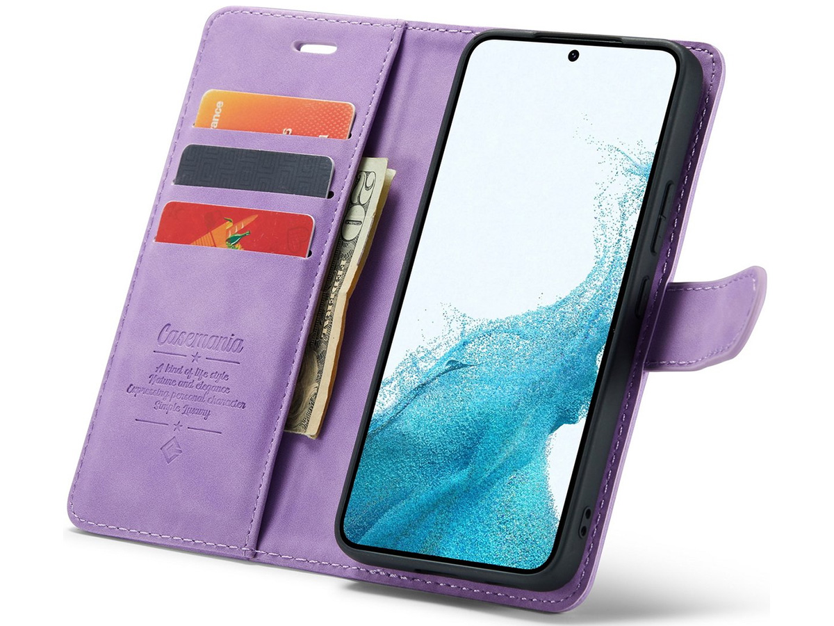 CaseMania 2in1 Magnetic Bookcase Lila Paars - Samsung Galaxy A15 Hoesje